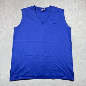 Vintage 90s Nike V-Neck Sleeveless Tank Top USA Made Muscle‎ Gym Shirt Men Large